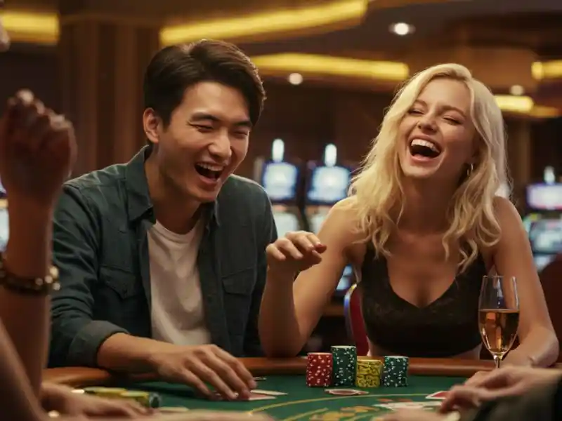 88bet two friends laughing together inside casino 