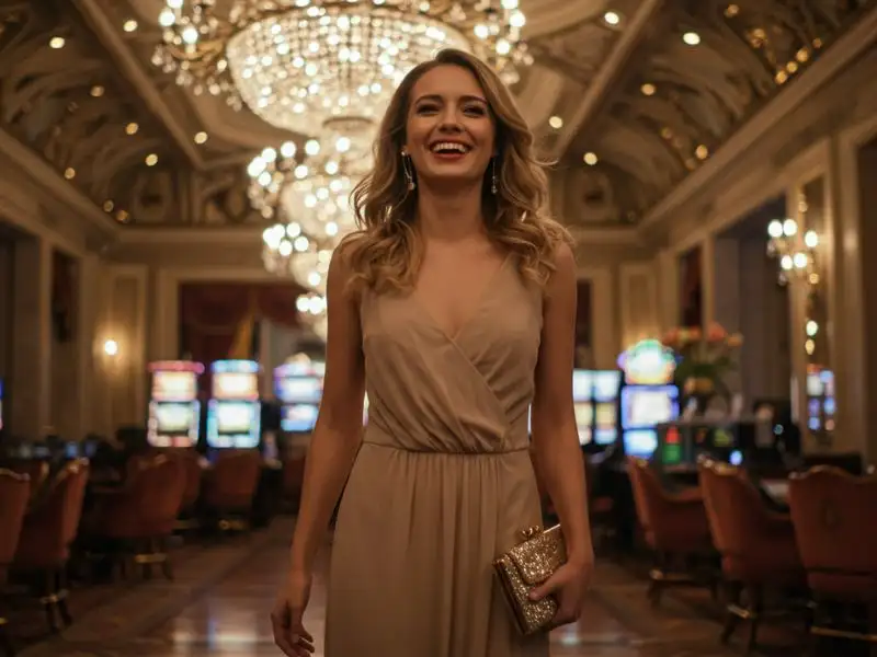 Pretty woman enjoying a vibrant casino experience on portal PAGCOR PH.