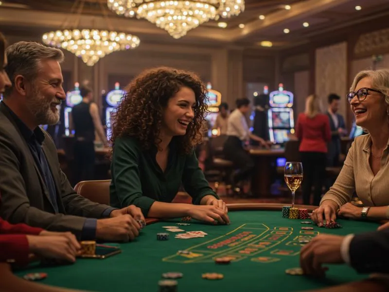 Curly-haired girl smiling after winning a poker game at 55 BMW Casino Login PH.