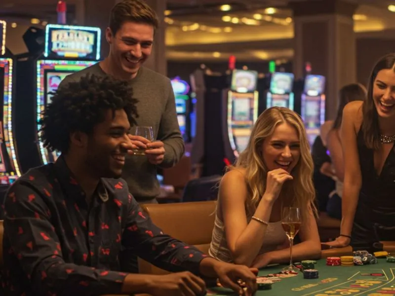 bet88 casino login ph – grupo ng mga babae at lalaki na masayang naglalaro ng poker online at nagtatawanan.