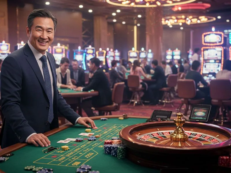 Smiling old man holding a camera, representing satisfaction after a successful ph cash casino login