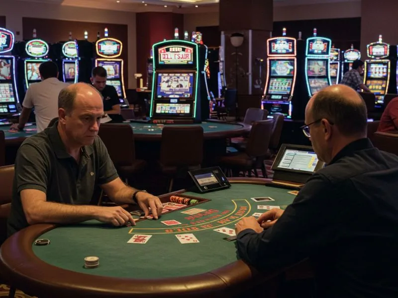 Serious man playing online casino games after successful Q253 PH Casino Login portal access.