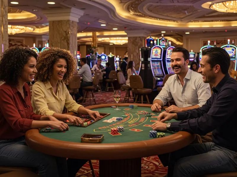 Mga babae na nananalo sa poker laban sa isang lalaki gamit ang solo ph casino para sa thrilling at rewarding na laro.