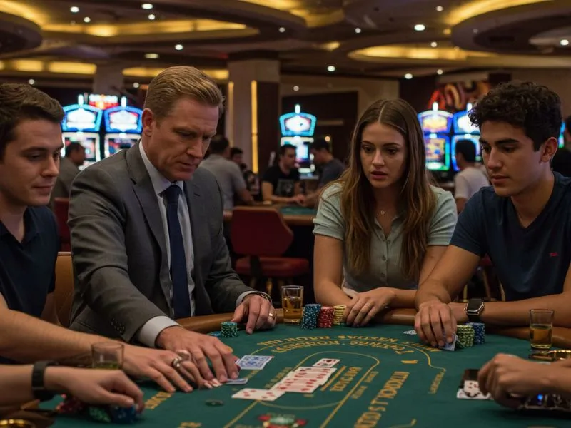 Focused man seriously playing at spin.ph casino on his desktop