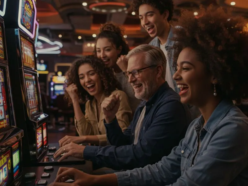 Grandkids cheering for their grandpa winning big at spin.ph com casino

