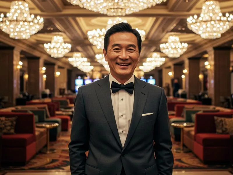 Elegant man enjoying casino games after completing royal 888 casino register online process