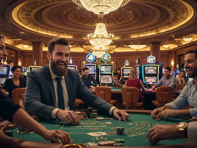 Happy friends enjoying casino games after successful access to their s888 live login account.