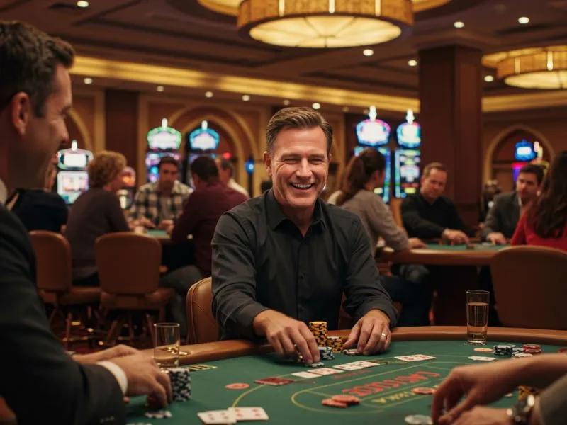 Friends happily playing poker after accessing their s888 live login account number.