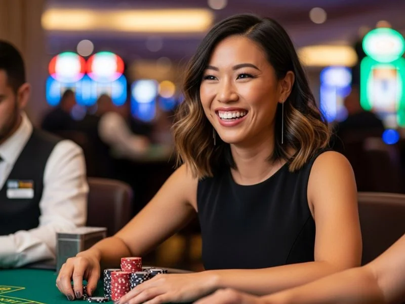 Female player enjoying casino games at ph laro casino