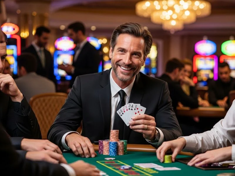 lol646 casino login man celebrating the thrill of the game during an online casino session